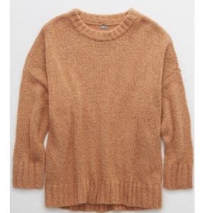 American Eagle Aerie Big Sky Oversized Sweater Size Medium M Raw Sienna Knit